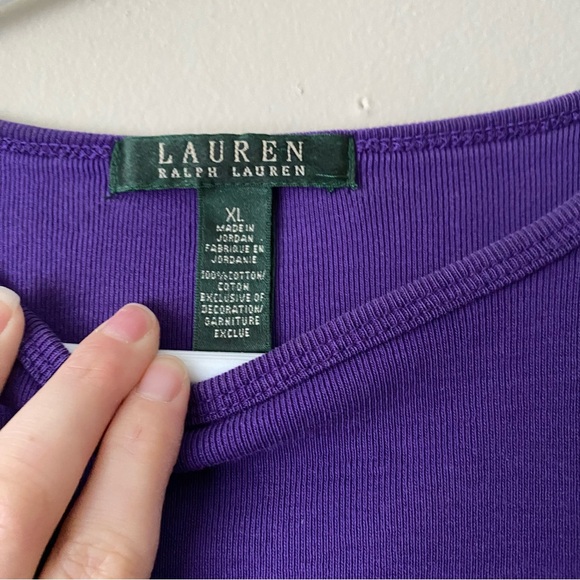 Lauren Ralph Lauren Purple Long Sleeve Shirt with Embroidered Logo size XL - Picture 4 of 12